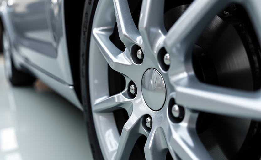 The same aluminum wheel after restoration, looking brand new.